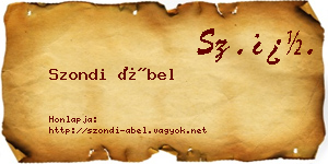 Szondi Ábel névjegykártya